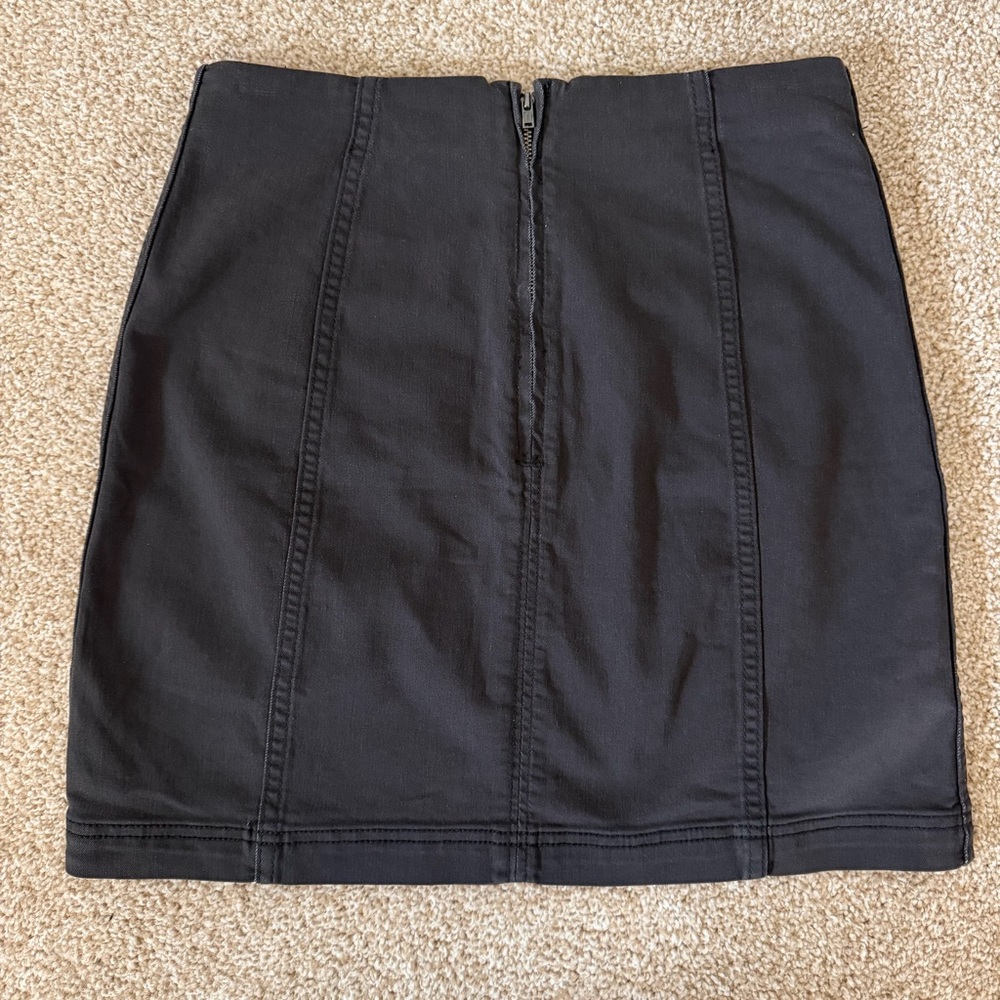 Free People Modern Femme Denim Black Mini Skirt Size 10 Grunge - Picture 5 of 10